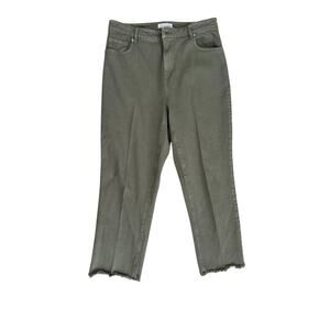 LOFT 8 olive green pants curvy straight crop excellent condition Ann Taylor